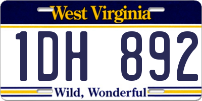 WV license plate 1DH892