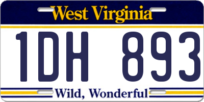 WV license plate 1DH893