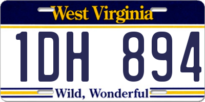 WV license plate 1DH894