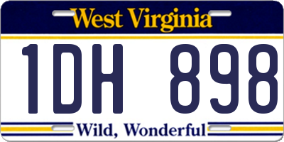 WV license plate 1DH898