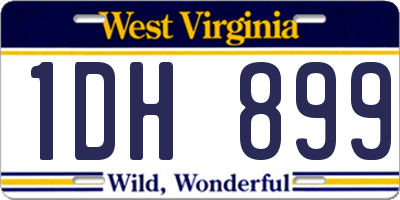 WV license plate 1DH899