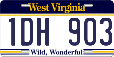 WV license plate 1DH903