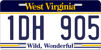 WV license plate 1DH905