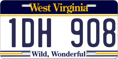 WV license plate 1DH908