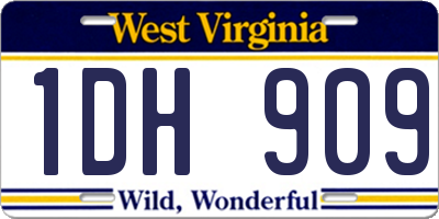 WV license plate 1DH909