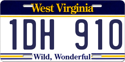 WV license plate 1DH910