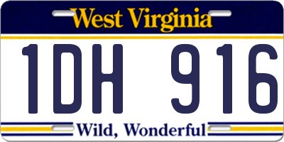 WV license plate 1DH916