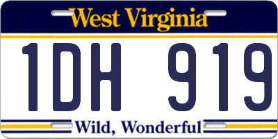 WV license plate 1DH919