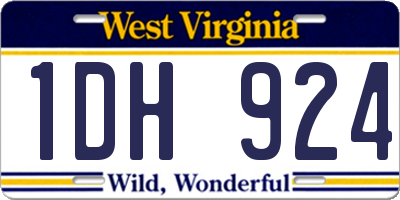 WV license plate 1DH924