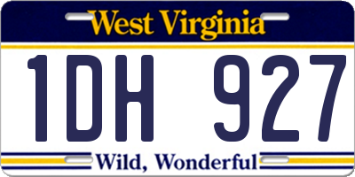 WV license plate 1DH927
