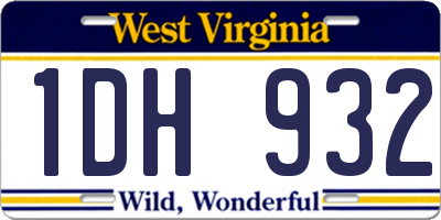 WV license plate 1DH932