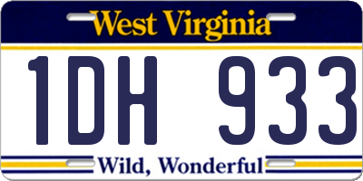WV license plate 1DH933