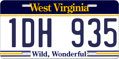 WV license plate 1DH935