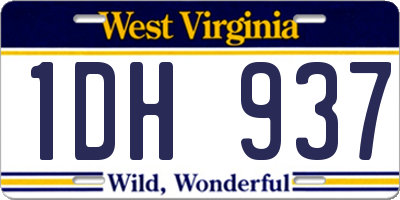 WV license plate 1DH937