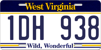 WV license plate 1DH938