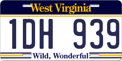 WV license plate 1DH939