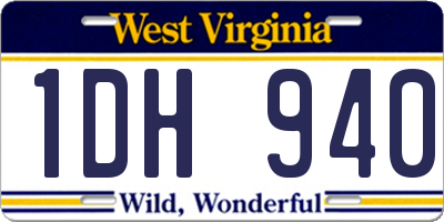 WV license plate 1DH940