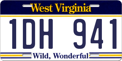 WV license plate 1DH941