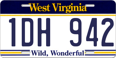 WV license plate 1DH942