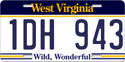 WV license plate 1DH943
