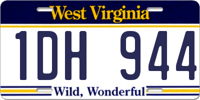 WV license plate 1DH944