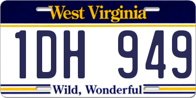 WV license plate 1DH949
