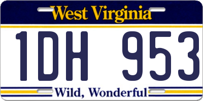 WV license plate 1DH953