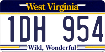 WV license plate 1DH954