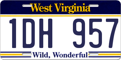 WV license plate 1DH957