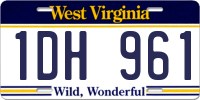 WV license plate 1DH961