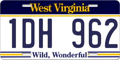 WV license plate 1DH962