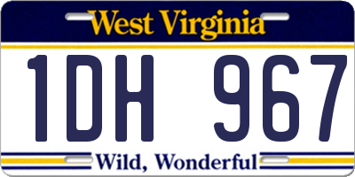 WV license plate 1DH967