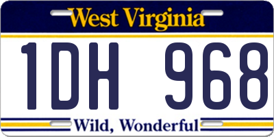WV license plate 1DH968