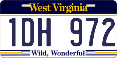 WV license plate 1DH972