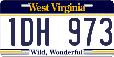 WV license plate 1DH973