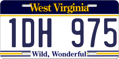 WV license plate 1DH975
