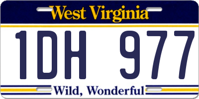 WV license plate 1DH977