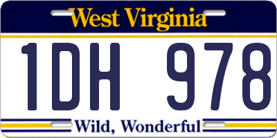 WV license plate 1DH978