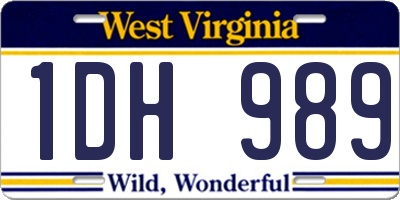 WV license plate 1DH989
