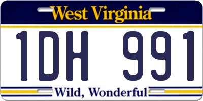 WV license plate 1DH991