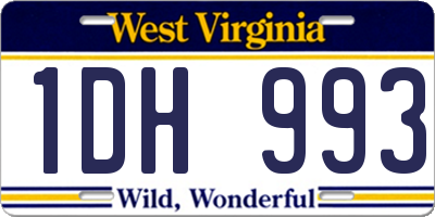WV license plate 1DH993