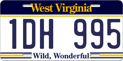 WV license plate 1DH995
