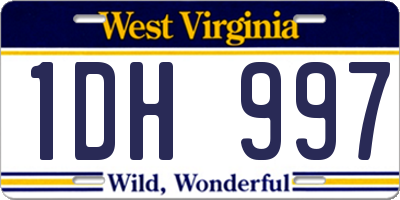 WV license plate 1DH997