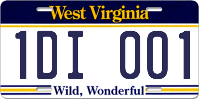 WV license plate 1DI001