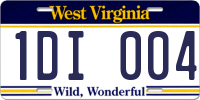 WV license plate 1DI004