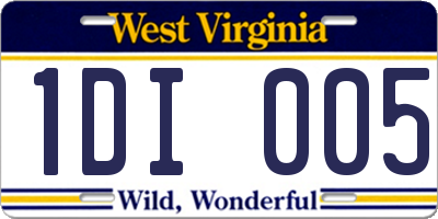 WV license plate 1DI005