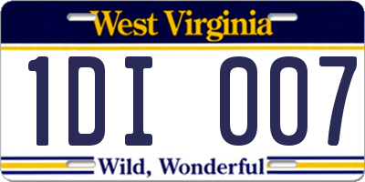 WV license plate 1DI007