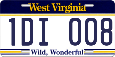 WV license plate 1DI008