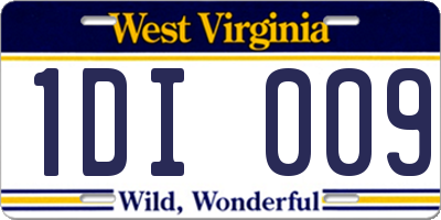 WV license plate 1DI009