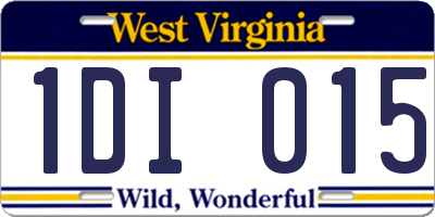 WV license plate 1DI015